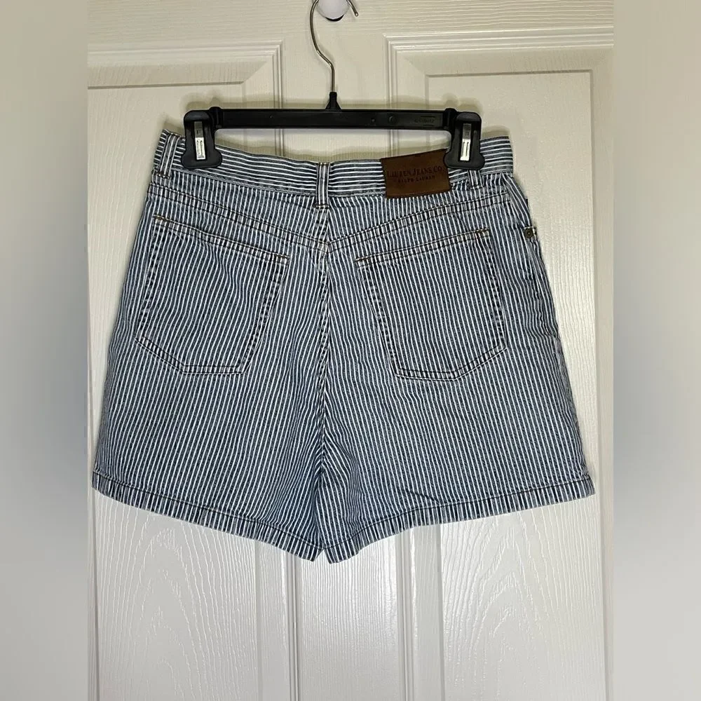 Vintage denim and white striped Lauren jeans co Ralph Lauren petite 8